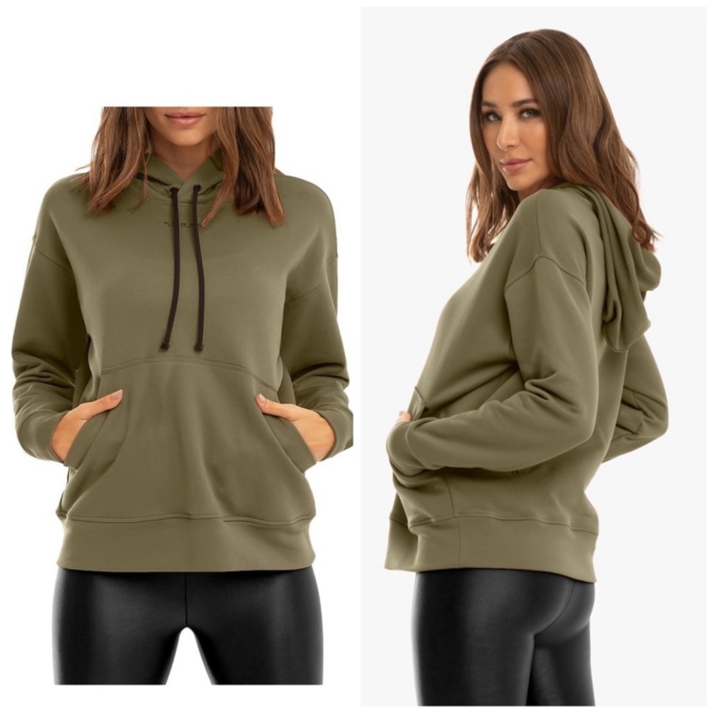 KORAL Spry Relaxed-Fit Cotton-Jersey Hoody Size-Small Color-Juniper NWT